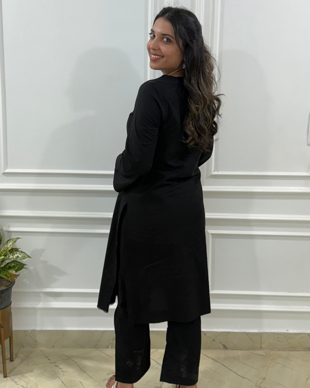 Black Karachi Kurta Set