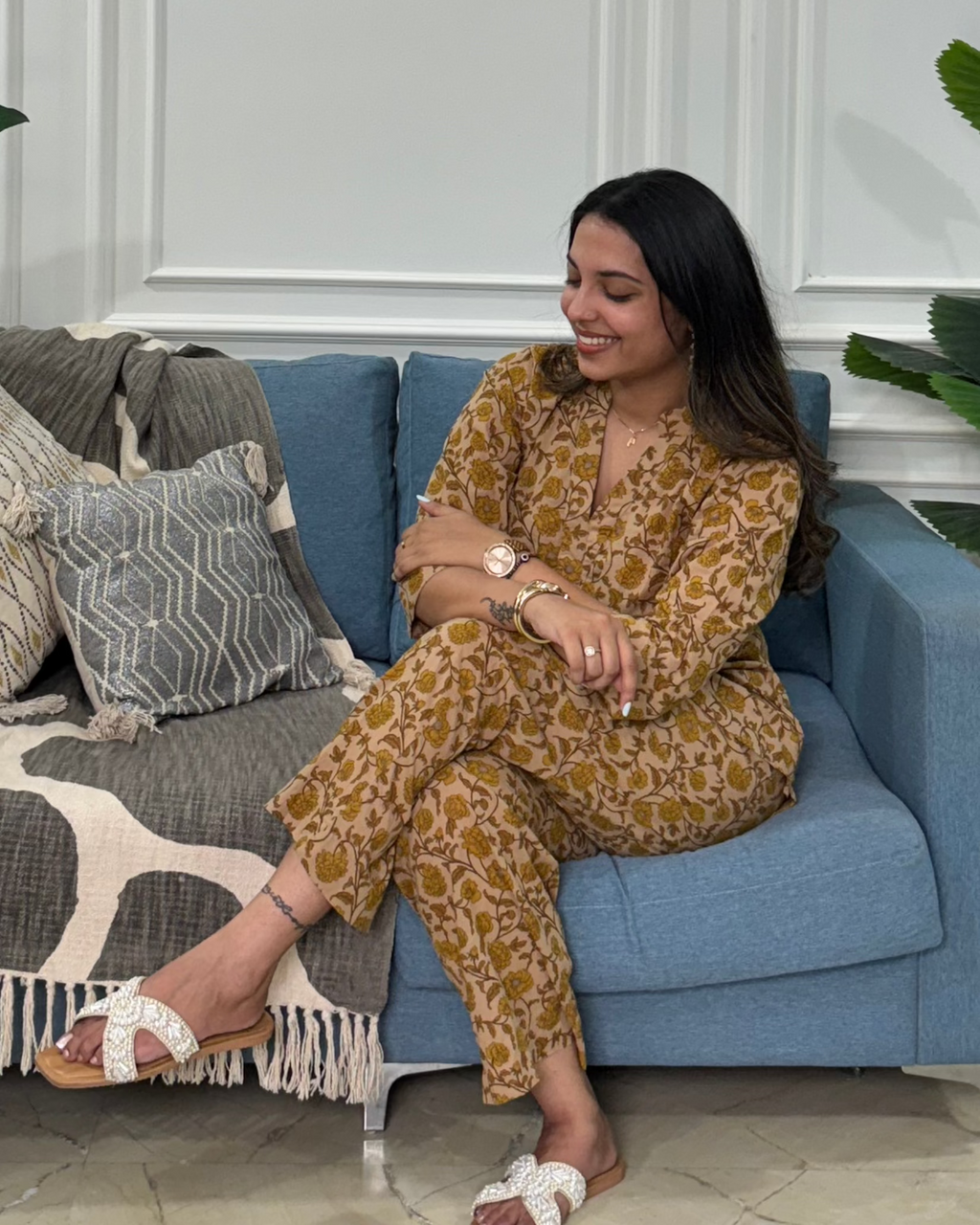 IndiBloom Mustard Co-ord Set