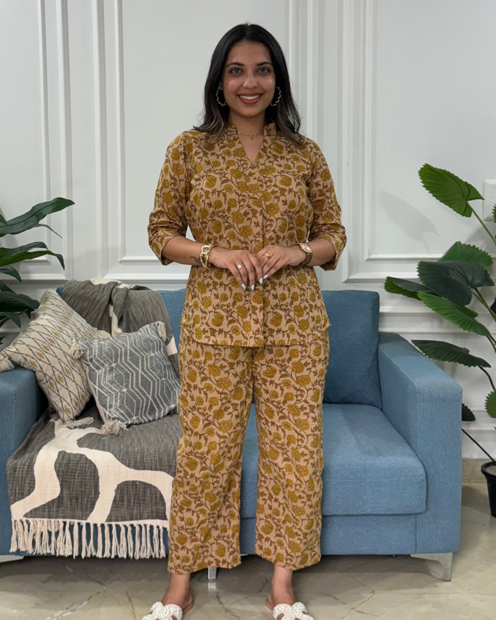 IndiBloom Mustard Co-ord Set