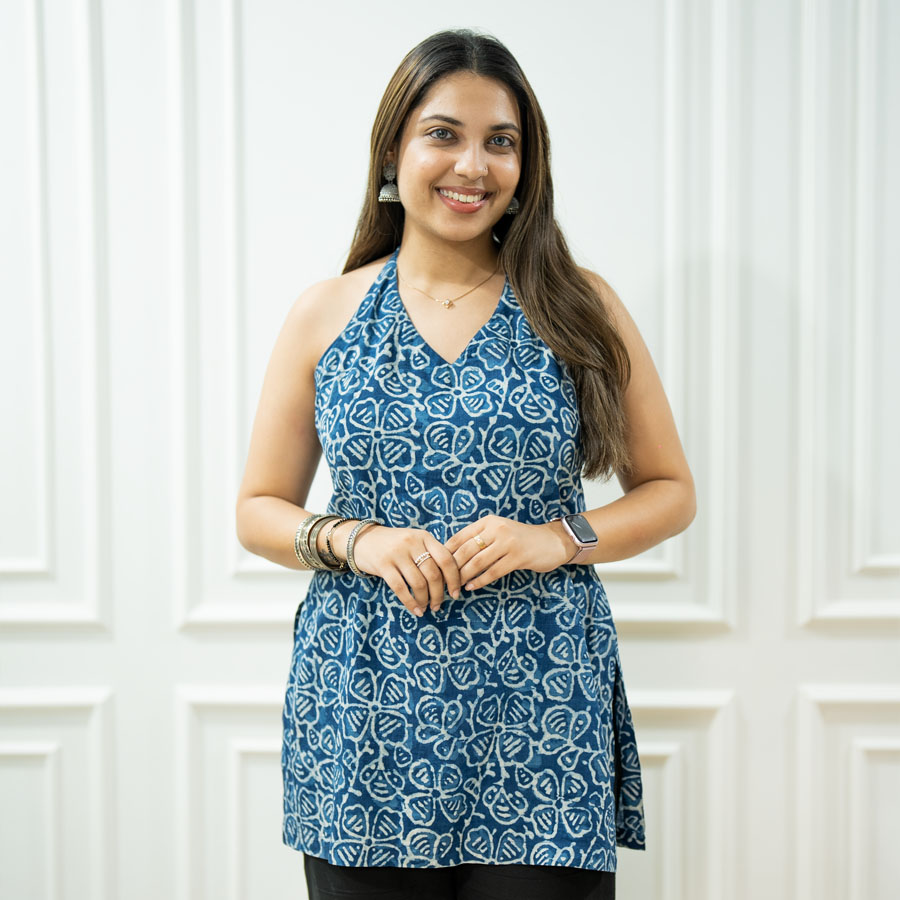 Midnight Meher Halter Kurti