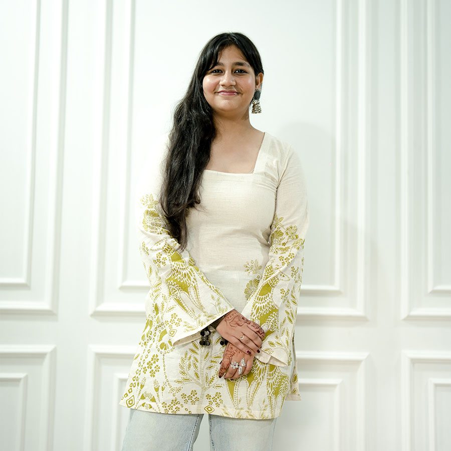 Green Ivory Affaire Short Kurti