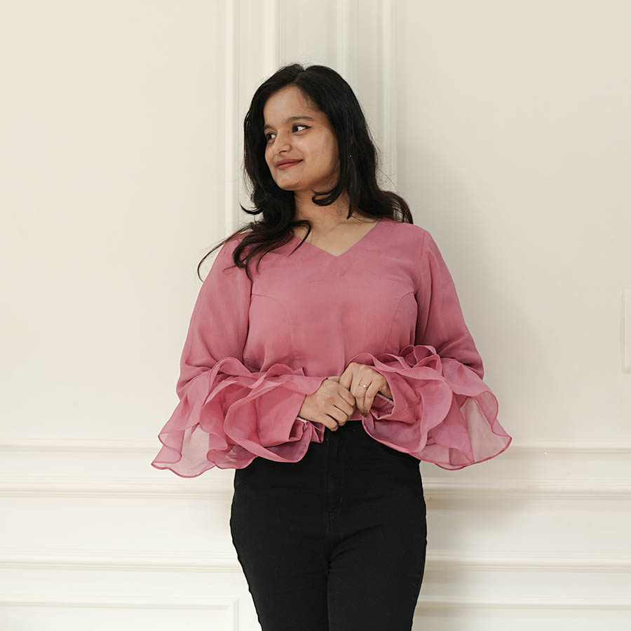 Rosé Drama Blouse Top